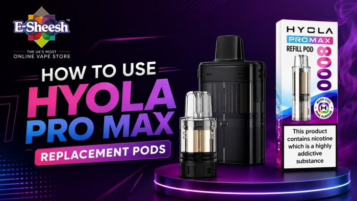 Showcasing the Hyola Pro Max Replacement Pods, highlighting their sleek design and compatibility for a seamless vaping experience.