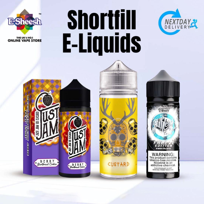 Assorted Shortfill E-Liquids 50ml & 100ml - Nicotine-free vape juice with added nic shots for custom strength.