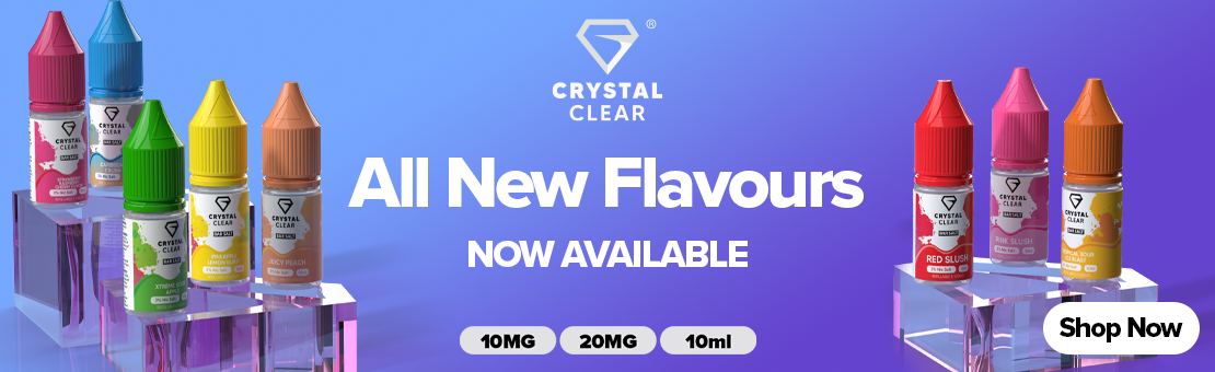 Crystal Clear Bar Salts - All New Flavours, 5mg, 10mg & 20mg Nicotine Strengths