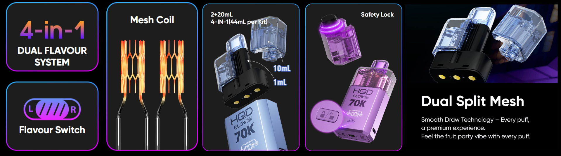 HQD Glow Air 35K Pods Specifications
