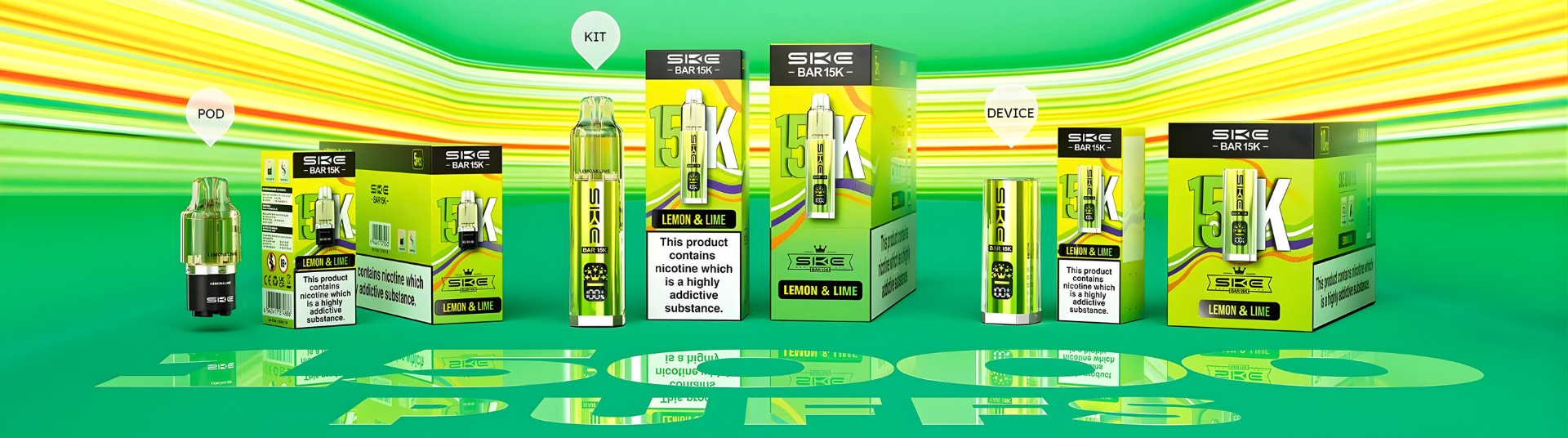 SKE Bar 15K Prefilled Pod Kit with Refill Pack
