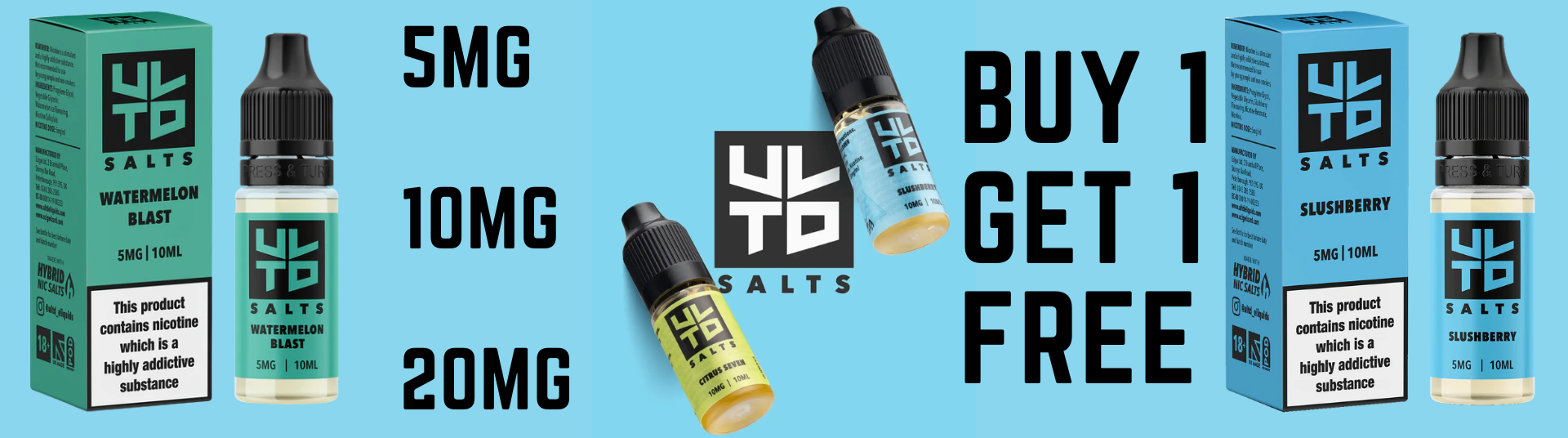 ULTD Salts Nicotine E-Liquids - Popular Flavours for Vaping