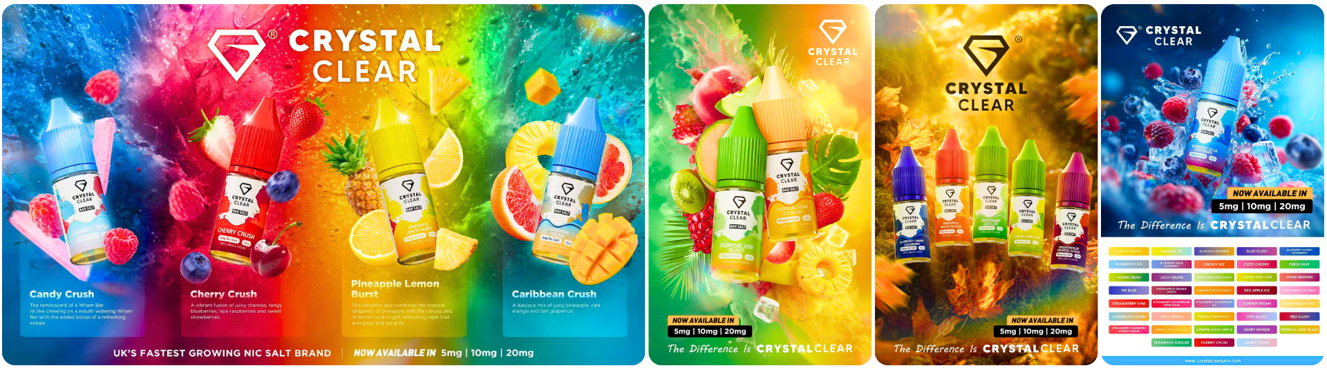 Crystal Clear Bar Salts - E-Liquid Flavours