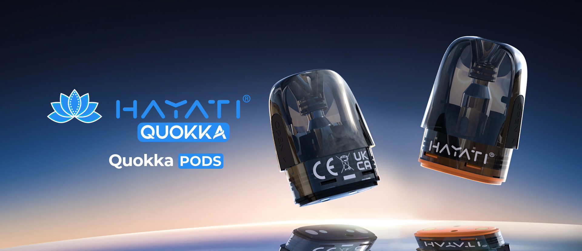 Hayati Quokka Replacement Pods Pack of 3 — refillable, leak-proof, compatible with Hayati Quokka devices, available in 0.6Ω, 0.8Ω & 1.2Ω for UK vapers